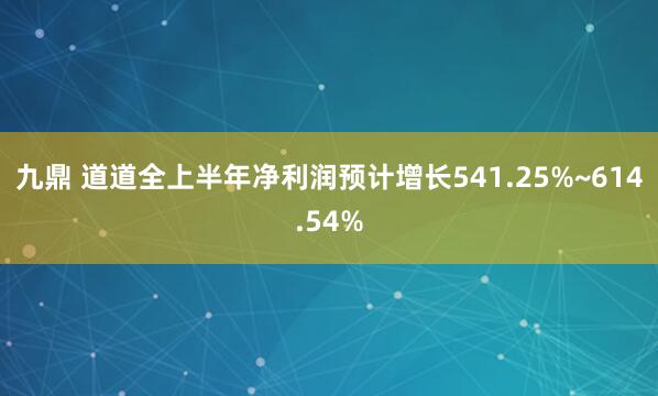 九鼎 道道全上半年净利润预计增长541.25%~614.54%